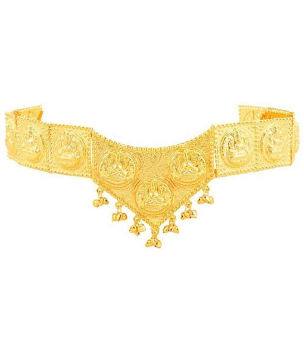 Gold-Plated Bharatanatyam Temple Dance Waist Belt - Golden Collections