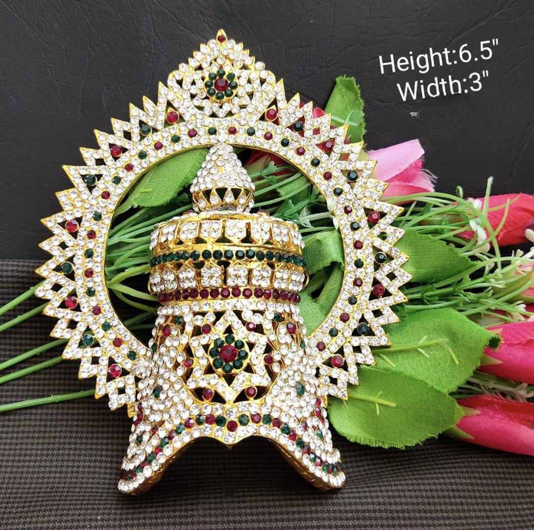 Gold Plated Crown Mukut Kireedam for God and Goddess