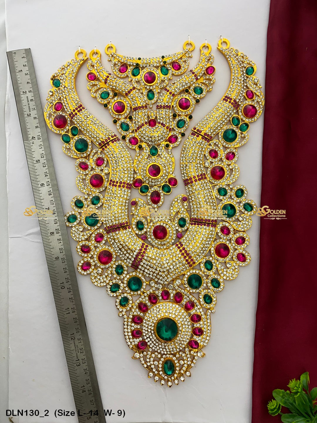 Golden Collections Of Deity Stone Long Haram Size: 14 X 9, Color: Multi, Style: Chest Image 2