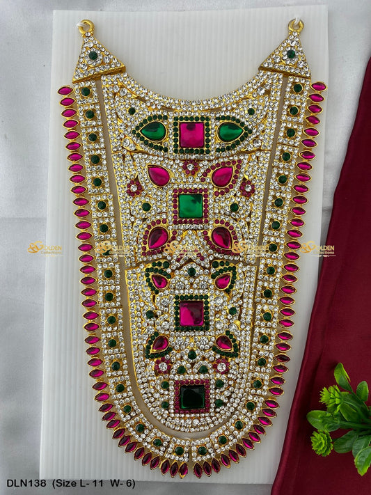 Graceful Goddess Lakshmi Long Necklace Limited Stock Size: 11 X 5, Color: Multi, Style: Chest Image 1