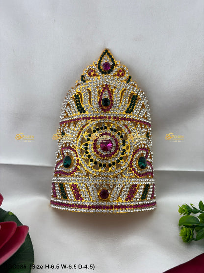 Hindu Deity Crown with Intricate Design - GoldenCollections DGC-035