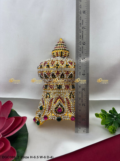 Hindu Deity Crown With Intricate Design Goldencollections Size: 6.5 X 6 X 4, Color: Multi, Style: Half Round Image 2