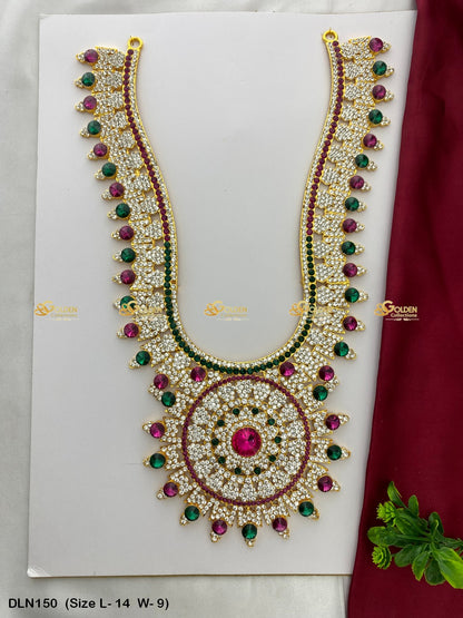 Lakshmi Pendant Long Harams: Symbolism and Style DLN-150