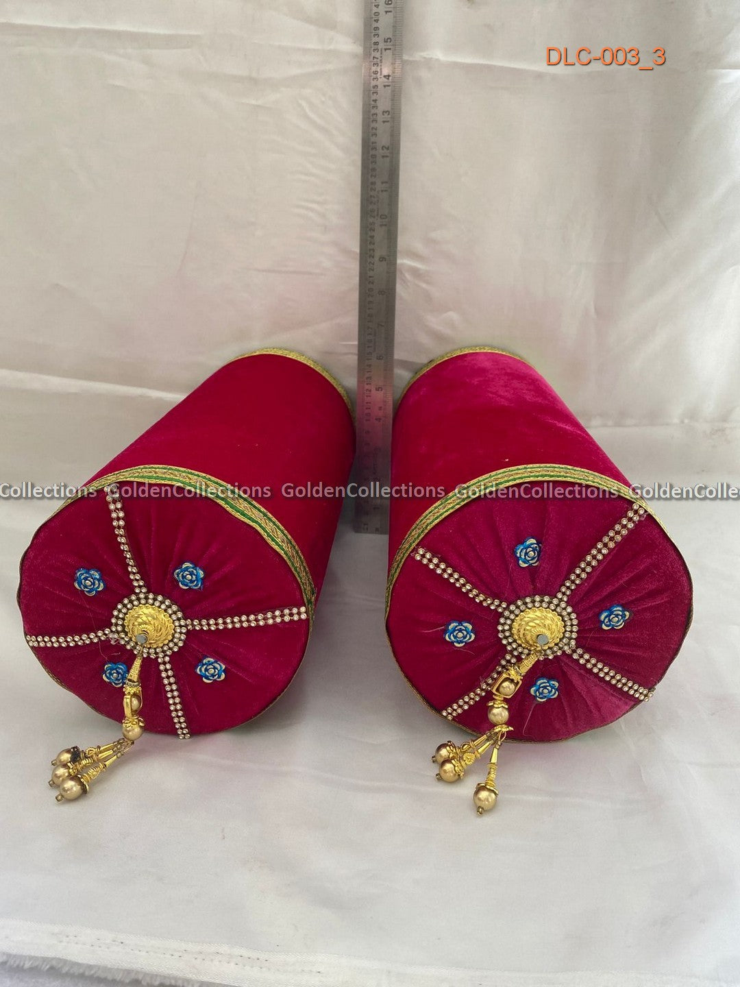 Long Pink Cushion for Goddess Simhasanam for Vratham and Pooja DLC-003 3