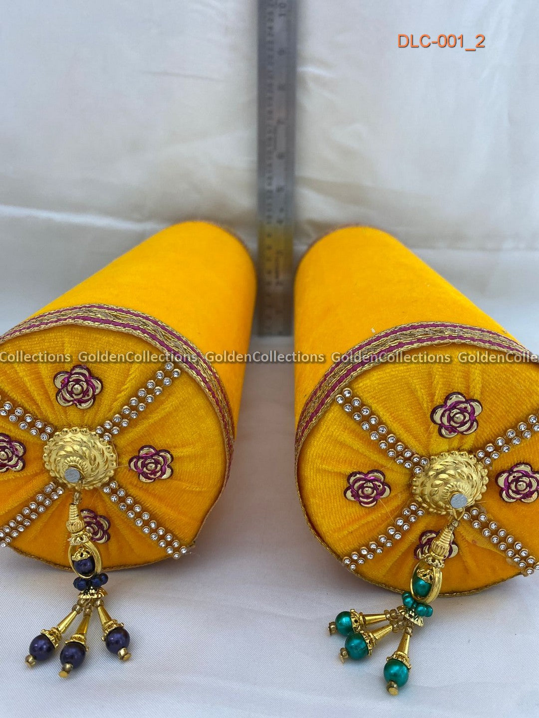 Long Round Yellow Cushion for Goddess Simhasanam DLC-001 2