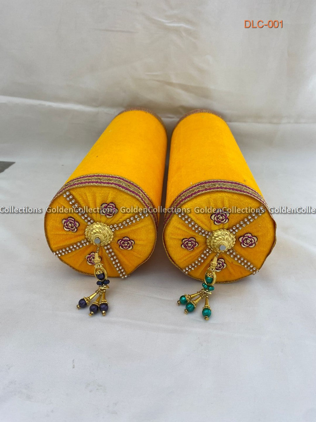 Long Round Yellow Cushion for Goddess Simhasanam DLC-001