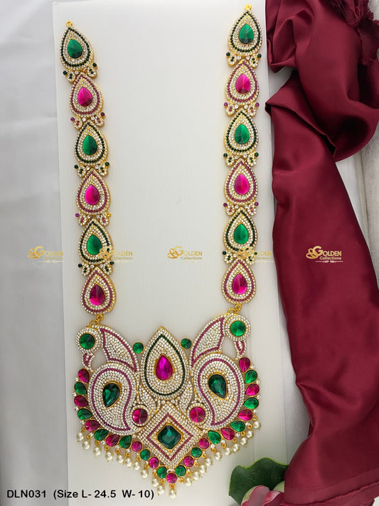 Long Necklace For Deity Goldencollections Size: 24.5 X 10, Color: Multi, Style: 1 Step Image 1