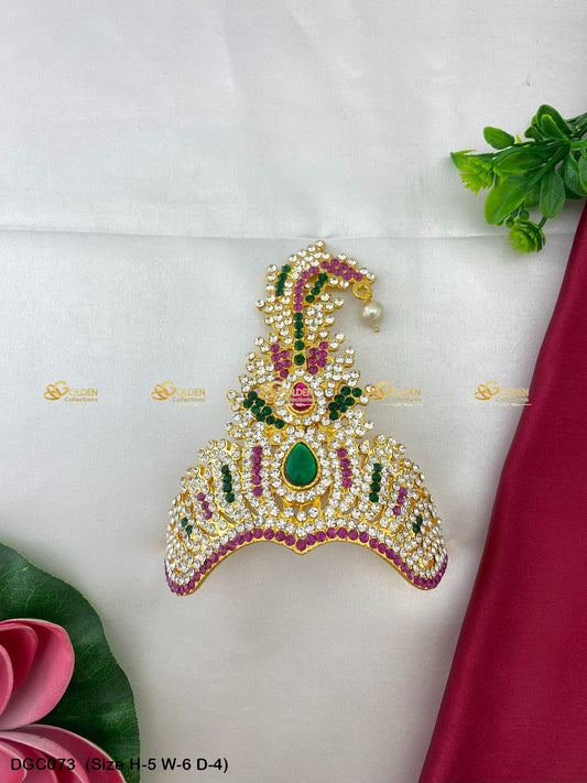 Ornamental Crown For Hindu Goddess Goldencollections Size: 5 X 6 X 4, Color: Multi, Style: Kalangi Image 1