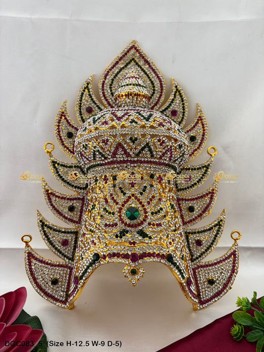 Ornate Crown For Deity Goldencollections Size: 12.5 X 9 X 5, Color: Multi, Style: Jwala Image 5