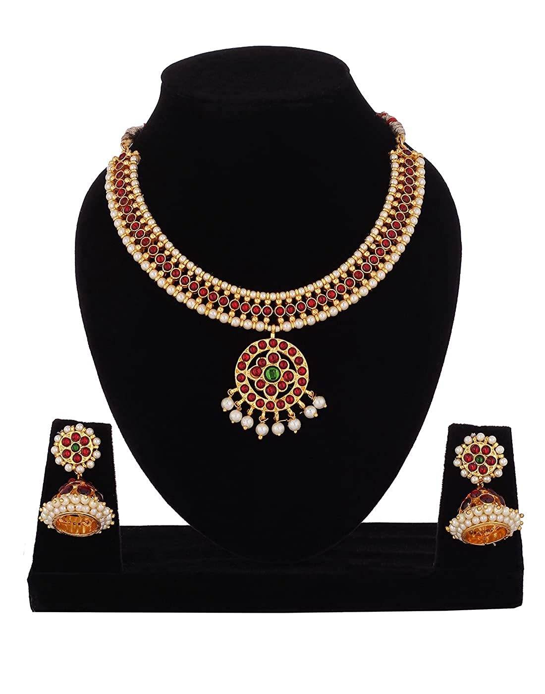 Radiant Bharatanatyam Ball Traditional Short Necklace Goldencollections