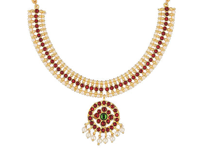 Radiant Bharatanatyam Short Necklace | Golden Collections