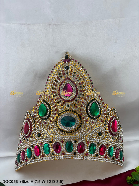 Regal Jeweled Crown Goldencollections Size: 7.5 X 12 X 8.5, Color: Multi, Style: Half Round Image 1