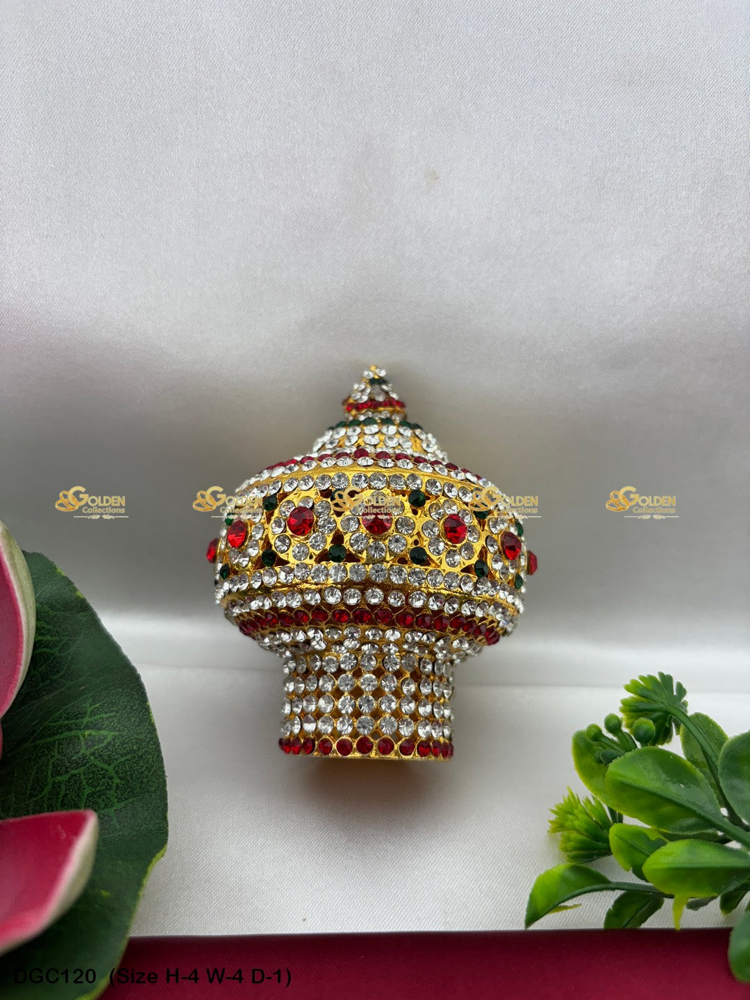 Regal Jewellery Crown For Hindu Goddess Goldencollections Size: 4 X 4 X 1, Color: Multi, Style: Round Image 1