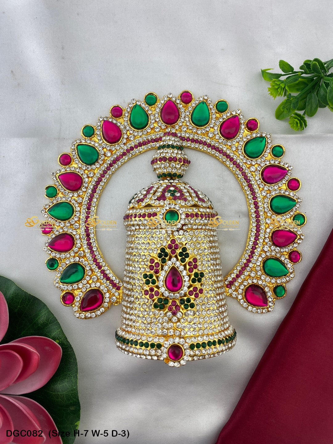 Sacred Crown Mukut For Goddess Goldencollections Size: 7 X 5 X 3, Color: Multi, Style: Arch Image 1