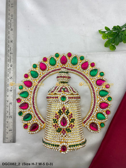 Sacred Crown Mukut For Goddess Goldencollections Size: 7 X 5 X 3, Color: Multi, Style: Arch Image 2