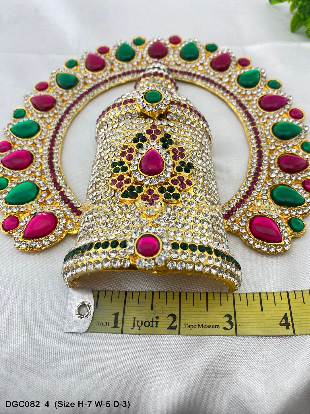 Sacred Crown Mukut For Goddess Goldencollections Size: 7 X 5 X 3, Color: Multi, Style: Arch Image 4