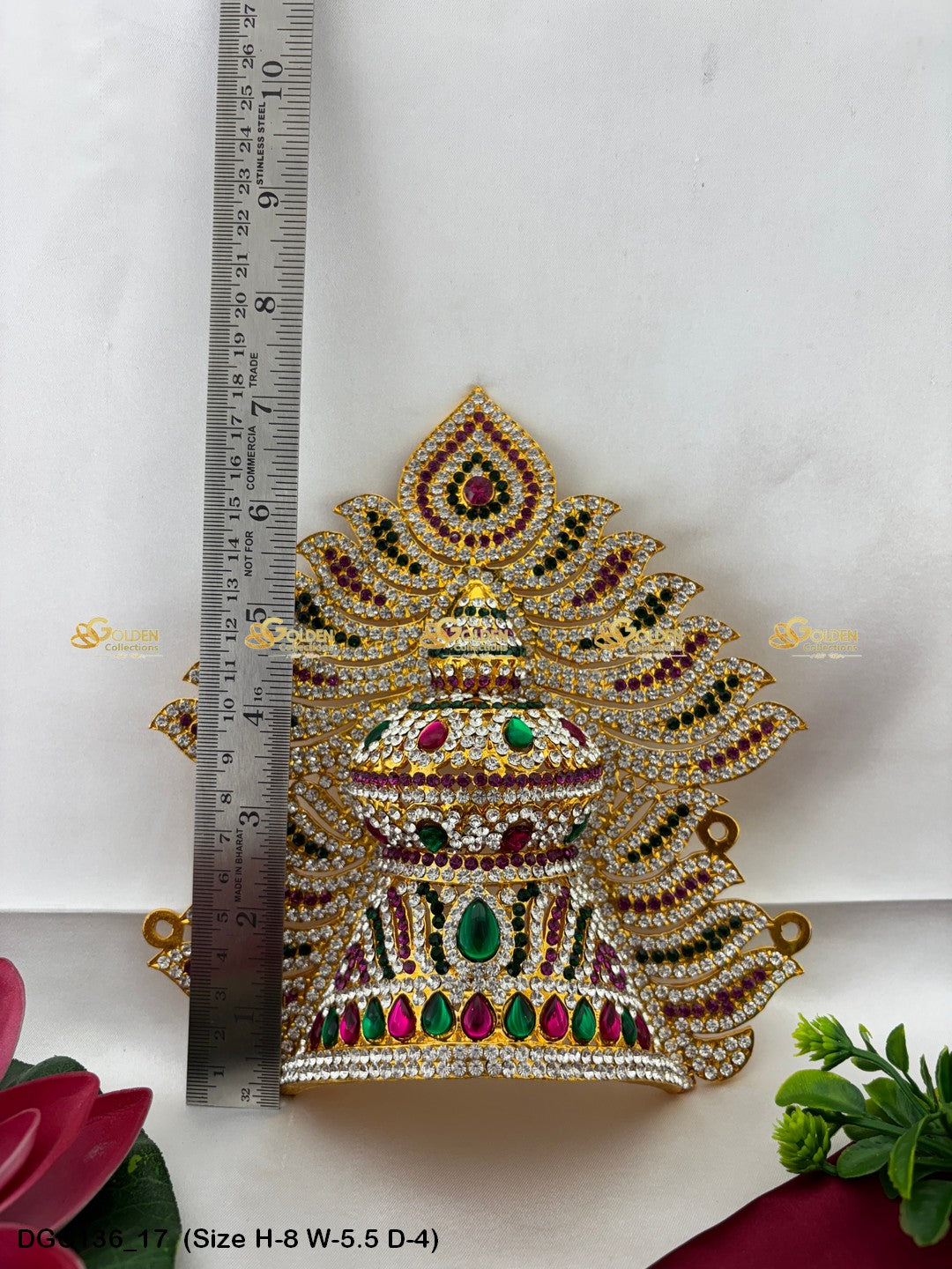 Sacred Crown For God Idol Goldencollections Size: 8 X 5 X 4, Color: Multi, Style: Jwala Image 17