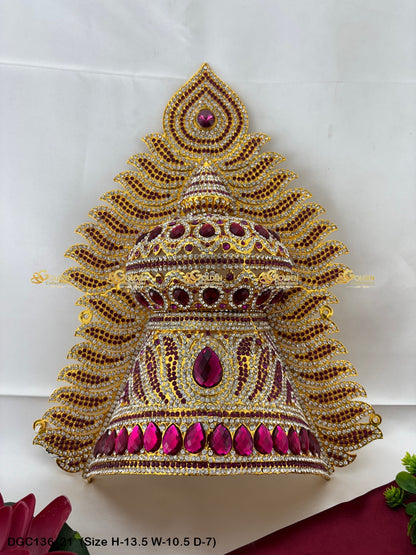 Sacred Crown For God Idol Goldencollections Size: 13.5 X 10 X 7, Color: Pink, Style: Jwala Image 21