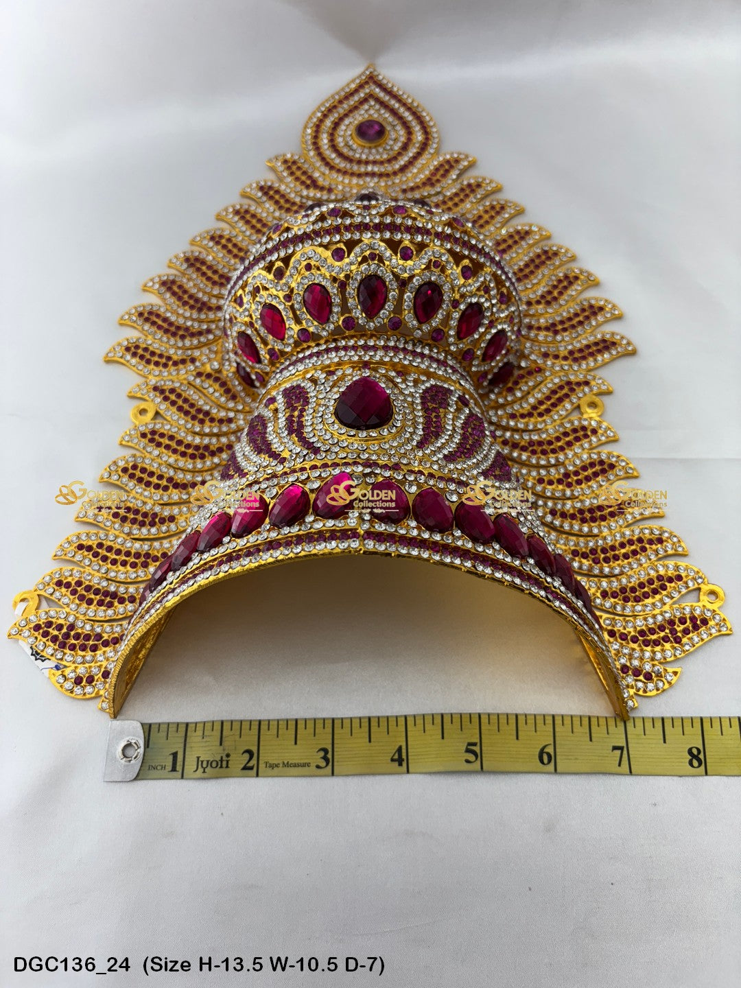 Sacred Crown For God Idol Goldencollections Size: 13.5 X 10 X 7, Color: Pink, Style: Jwala Image 24