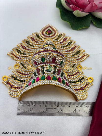 Sacred Crown For God Idol Goldencollections Size: 8 X 5 X 4, Color: Multi, Style: Jwala Image 3