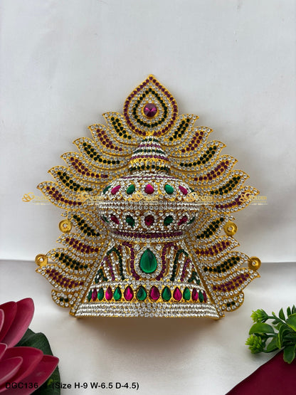 Sacred Crown For God Idol Goldencollections Size: 9 X 6 X 4.5, Color: Multi, Style: Jwala Image 4