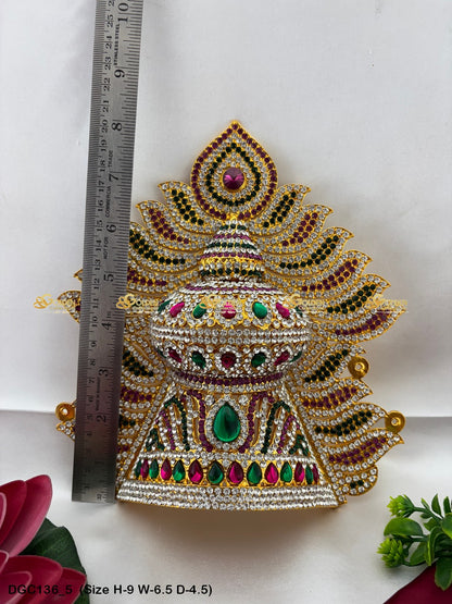 Sacred Crown For God Idol Goldencollections Size: 9 X 6 X 4.5, Color: Multi, Style: Jwala Image 5