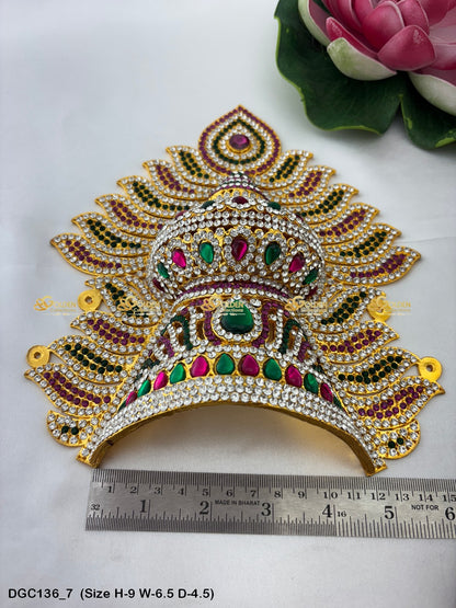 Sacred Crown For God Idol Goldencollections Size: 9 X 6 X 4.5, Color: Multi, Style: Jwala Image 7