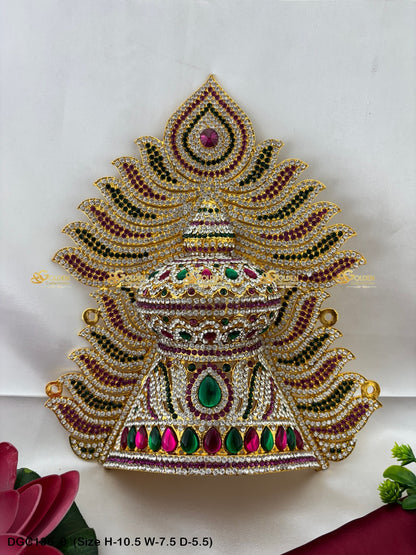 Sacred Crown For God Idol Goldencollections Size: 10.5 X 7 X 5.5, Color: Multi, Style: Jwala Image 8