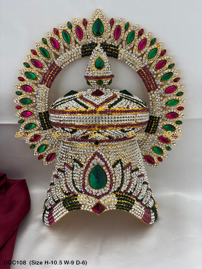 Sacred Jewelled Crown For Hindu Deity Goldencollections Size: 10.5 X 9 X 6, Color: Multi, Style: Arch Image 1