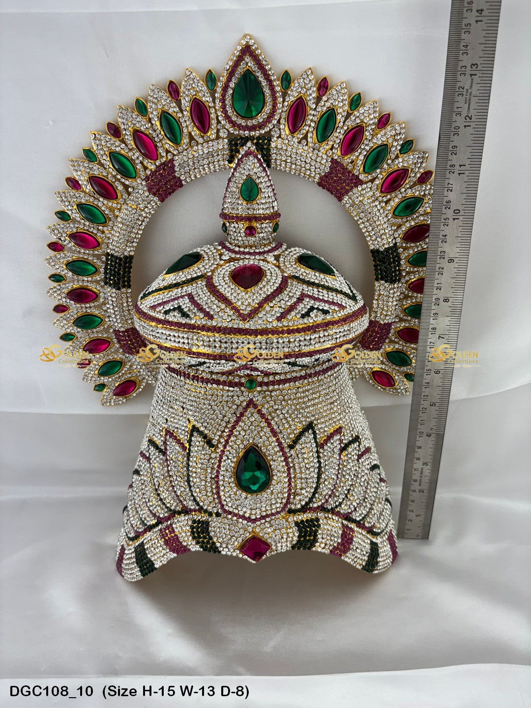 Sacred Jewelled Crown For Hindu Deity Goldencollections Size: 15 X 13 X 8, Color: Multi, Style: Arch Image 10