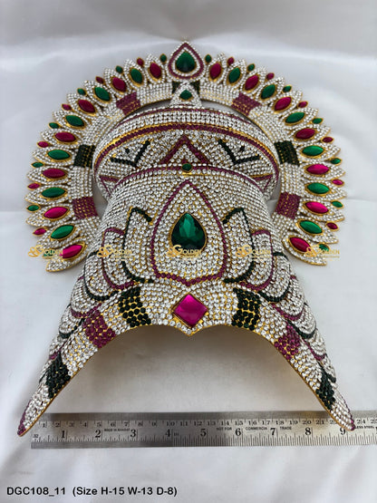 Sacred Jewelled Crown For Hindu Deity Goldencollections Size: 15 X 13 X 8, Color: Multi, Style: Arch Image 11