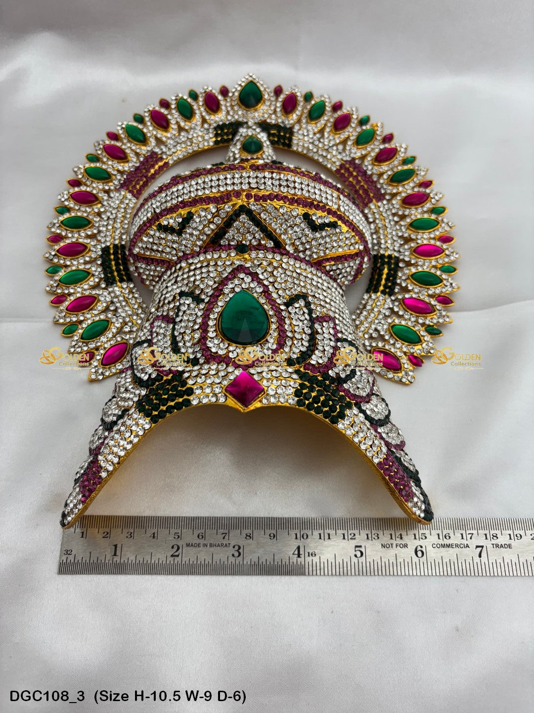 Sacred Jewelled Crown For Hindu Deity Goldencollections Size: 10.5 X 9 X 6, Color: Multi, Style: Arch Image 3