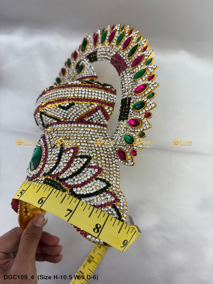 Sacred Jewelled Crown For Hindu Deity Goldencollections Size: 10.5 X 9 X 6, Color: Multi, Style: Arch Image 4