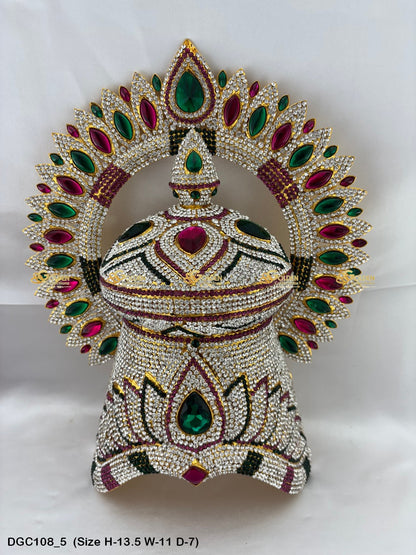 Sacred Jewelled Crown For Hindu Deity Goldencollections Size: 13.5 X 11 X 7, Color: Multi, Style: Arch Image 5