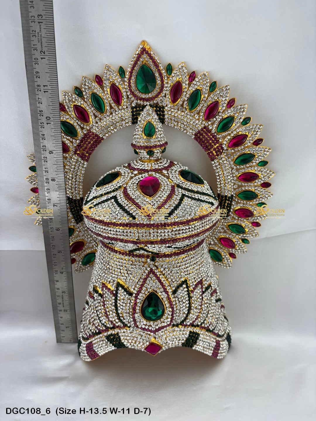 Sacred Jewelled Crown For Hindu Deity Goldencollections Size: 13.5 X 11 X 7, Color: Multi, Style: Arch Image 6