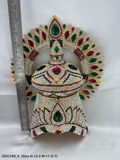 Sacred Jewelled Crown For Hindu Deity Goldencollections Size: 13.5 X 11 X 7, Color: Multi, Style: Arch Image 6