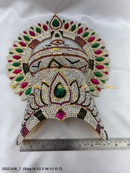 Sacred Jewelled Crown For Hindu Deity Goldencollections Size: 13.5 X 11 X 7, Color: Multi, Style: Arch Image 7