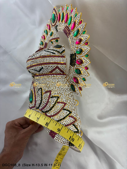 Sacred Jewelled Crown For Hindu Deity Goldencollections Size: 13.5 X 11 X 7, Color: Multi, Style: Arch Image 8