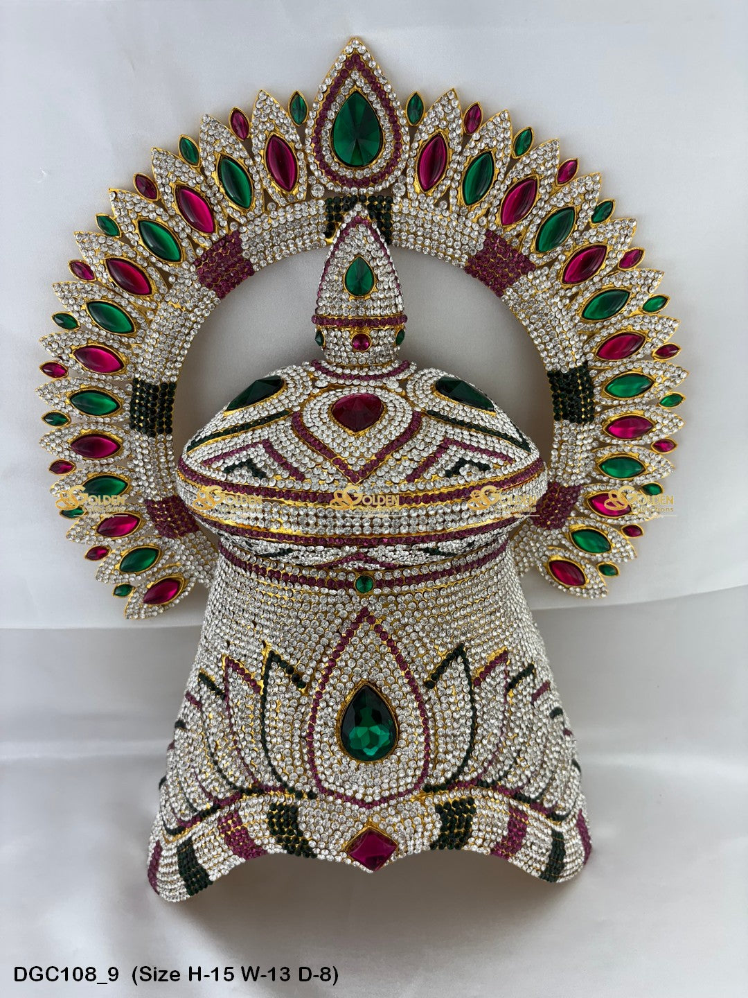 Sacred Jewelled Crown For Hindu Deity Goldencollections Size: 15 X 13 X 8, Color: Multi, Style: Arch Image 9