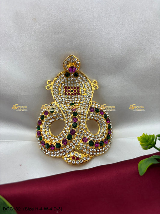 Sacred Jewellery Crown For Goddess Idol Goldencollections Size: 4 X 4 X 3, Color: Multi, Style: Bajuban Image 1