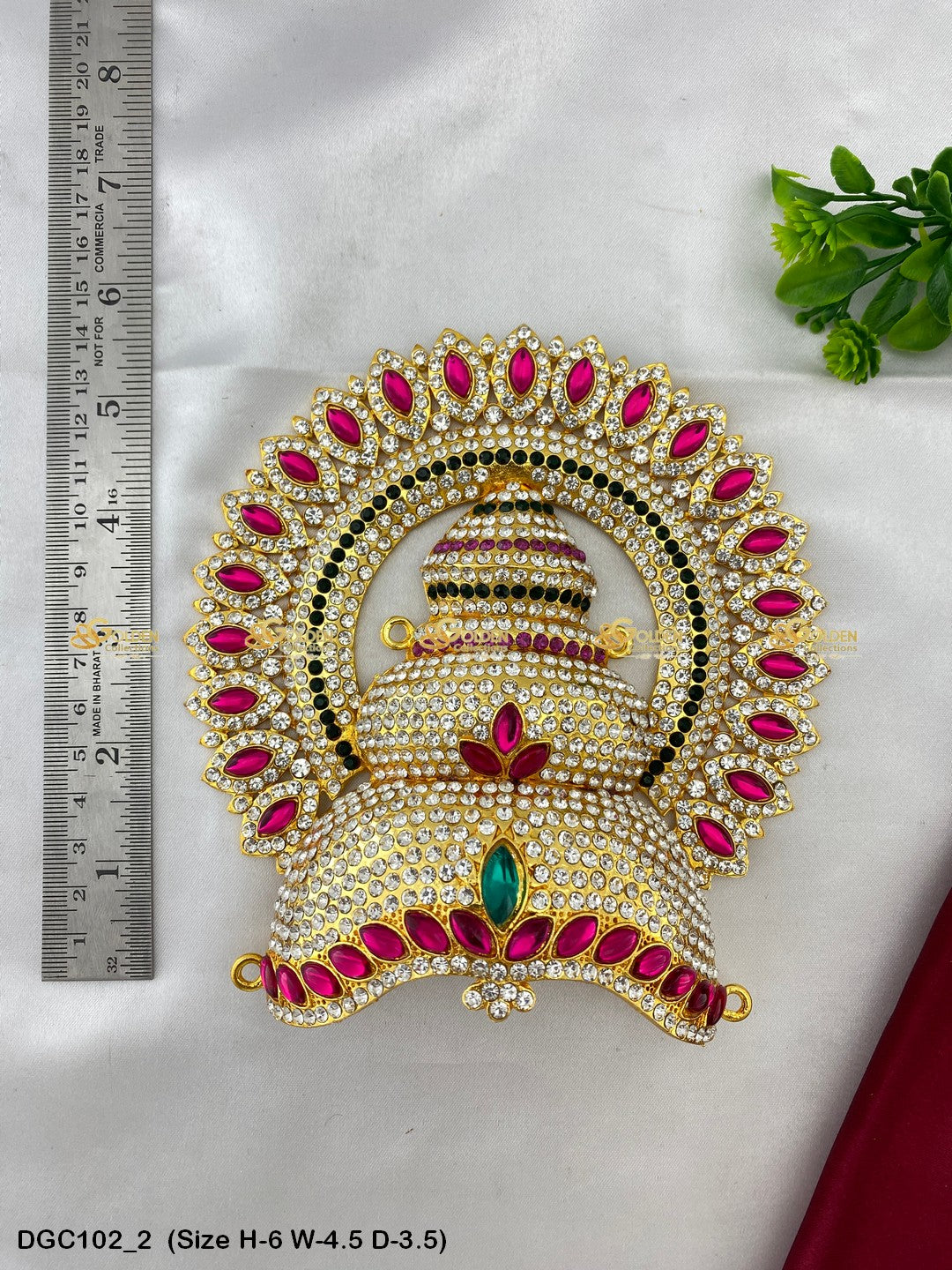 Sacred Jewellery Crown For Hindu Deity Goldencollections Size: 6 X 4.5 X 3.5, Color: Multi, Style: Arch Image 2