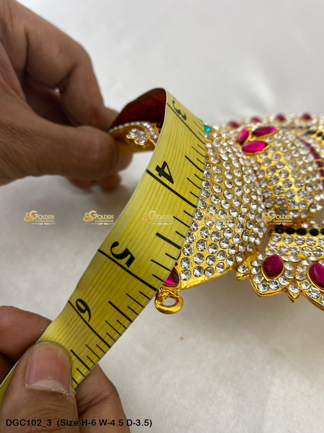 Sacred Jewellery Crown For Hindu Deity Goldencollections Size: 6 X 4.5 X 3.5, Color: Multi, Style: Arch Image 3