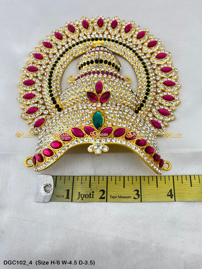 Sacred Jewellery Crown For Hindu Deity Goldencollections Size: 6 X 4.5 X 3.5, Color: Multi, Style: Arch Image 4