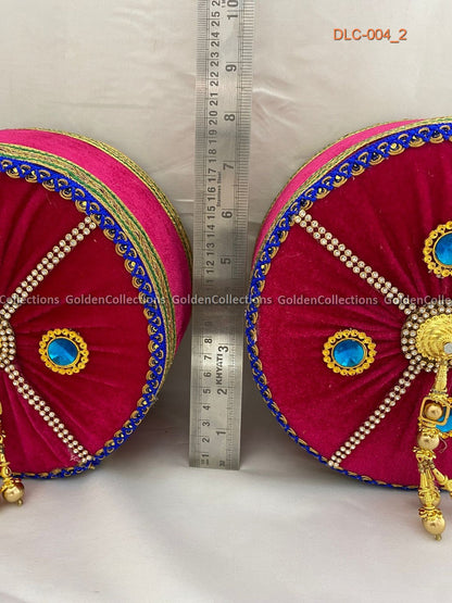 Small Round Pink Cushions for Lakshmi Devi Simhasanam Peetham DLC-004 2