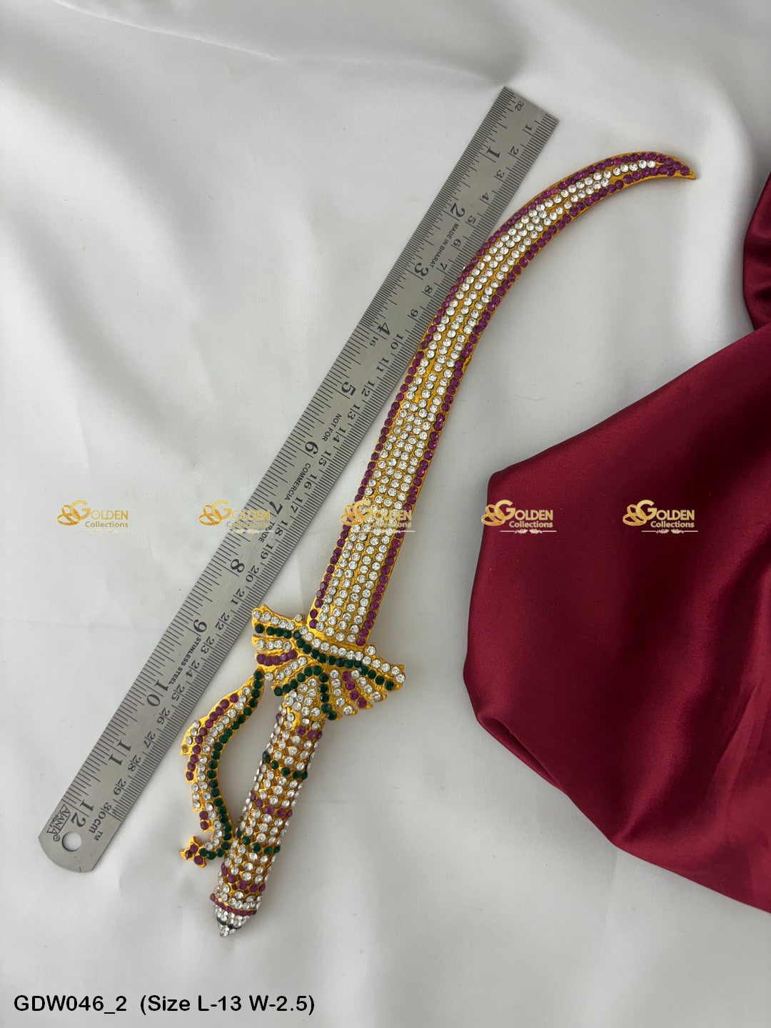 Swamy Stone Sword Sacred Astra For Swamy Alangaram Size: 13 x 2.5, Color: Multi, Style: Sword Image 2