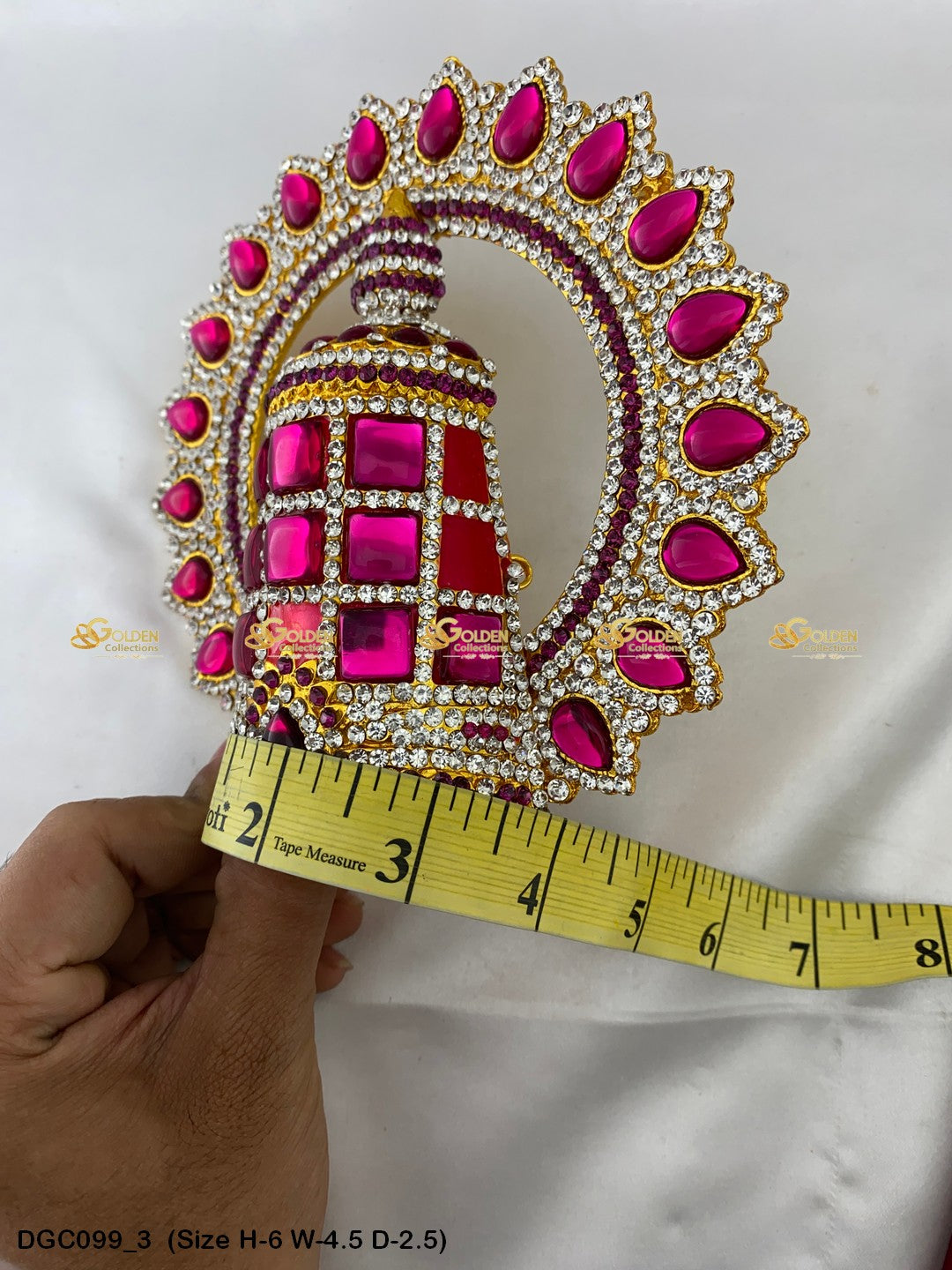 Traditional Crown For Goddess Goldencollections Size: 6 X 4.5 X 2.5, Color: Multi, Style: Arch Image 3