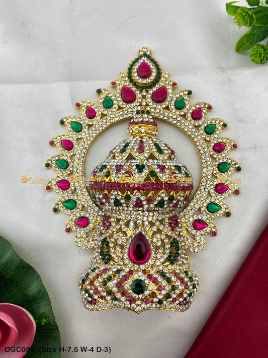 Traditional Crown For Hindu God Goldencollections Size: 7.5 X 4 X 3, Color: Multi, Style: Arch Image 1