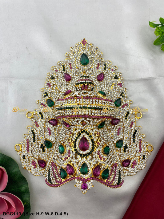 Traditional Goda Devi Crown For God Goldencollections Size: 9 X 6 X 4.5, Color: Multi, Style: Jwala Image 1