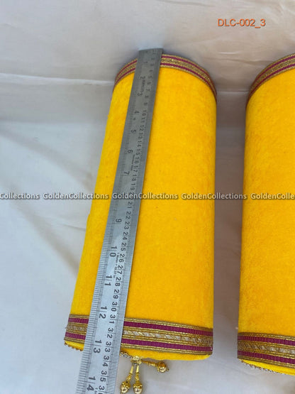 Varalakshmi Ammavari Simhasanam Long Yellow Round Cushion DLC-002 3