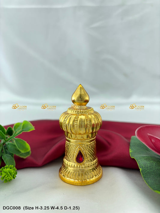 Amman Crown Golden Plated Mukut Goldencollections Size: 3.25 X 4.5 X 1.25, Color: Gold, Style: Vs Keeritam Image 1